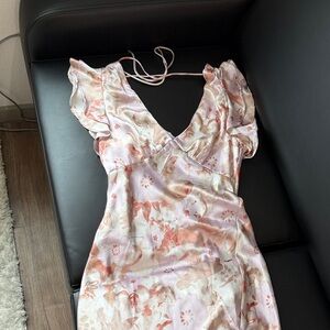Astr Pink Floral Midi Dress
